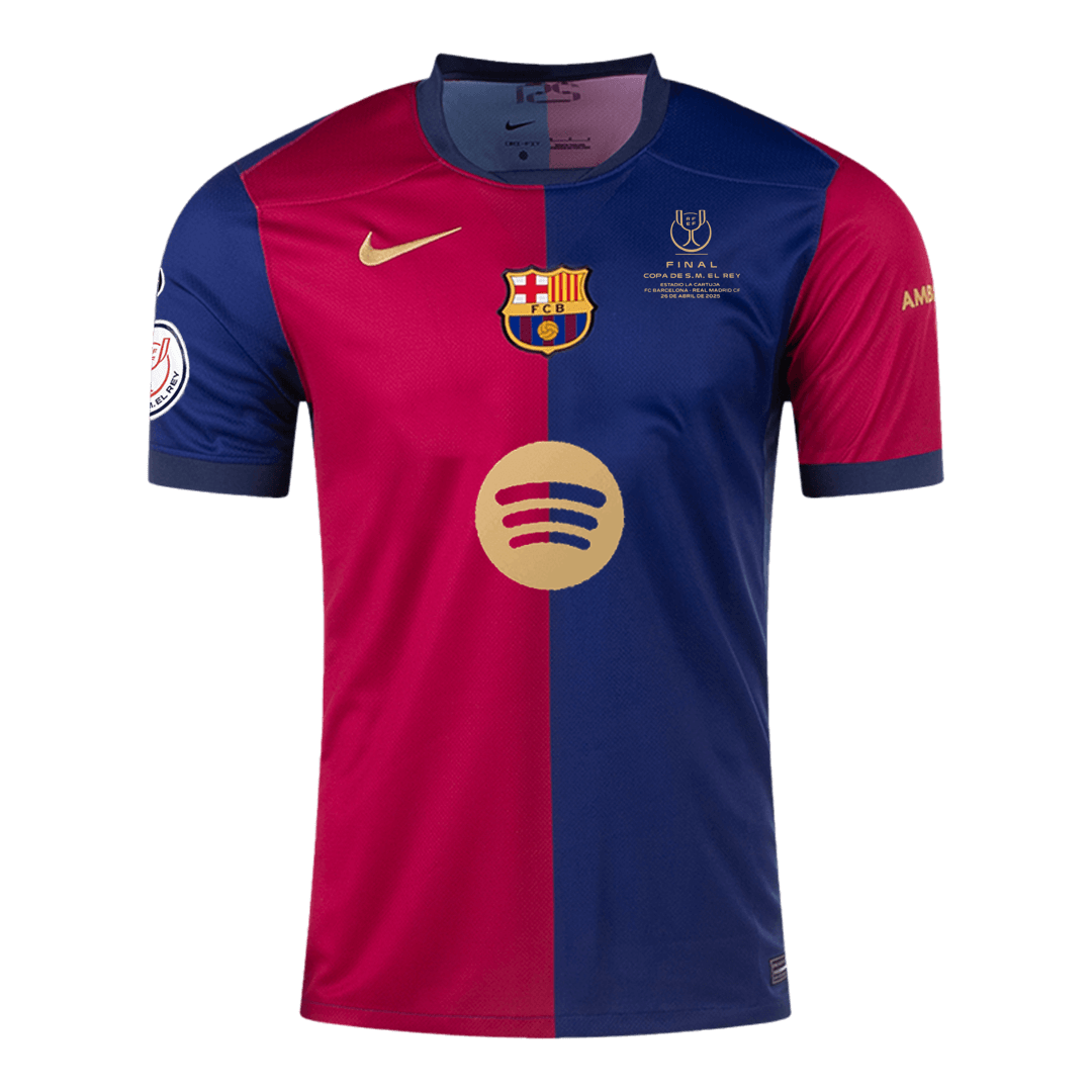 Barcelona Jersey Custom Soccer Jersey Home Copa del Rey Final - bestsoccerstore