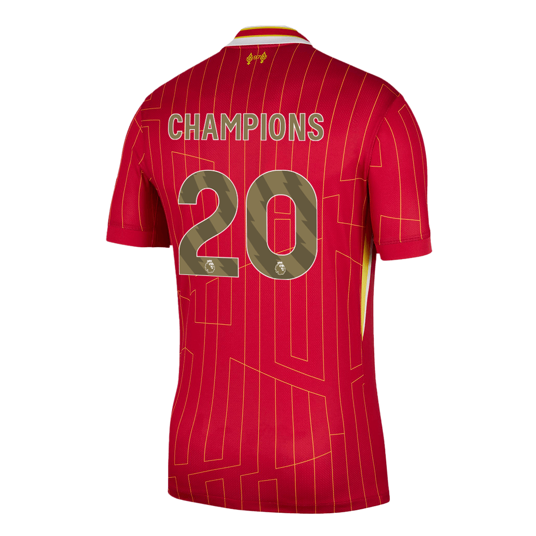 CHAMPIONS #20 Liverpool Soccer Jersey Home Custom Shirt - bestsoccerstore