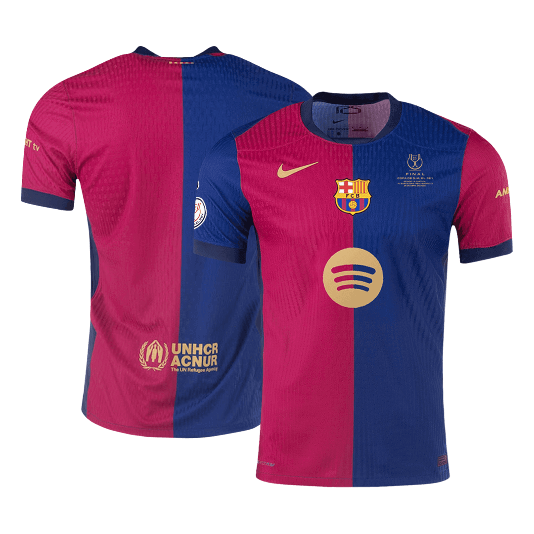 Barcelona Home Custom Player Version Soccer Jersey - Copa del Rey Final