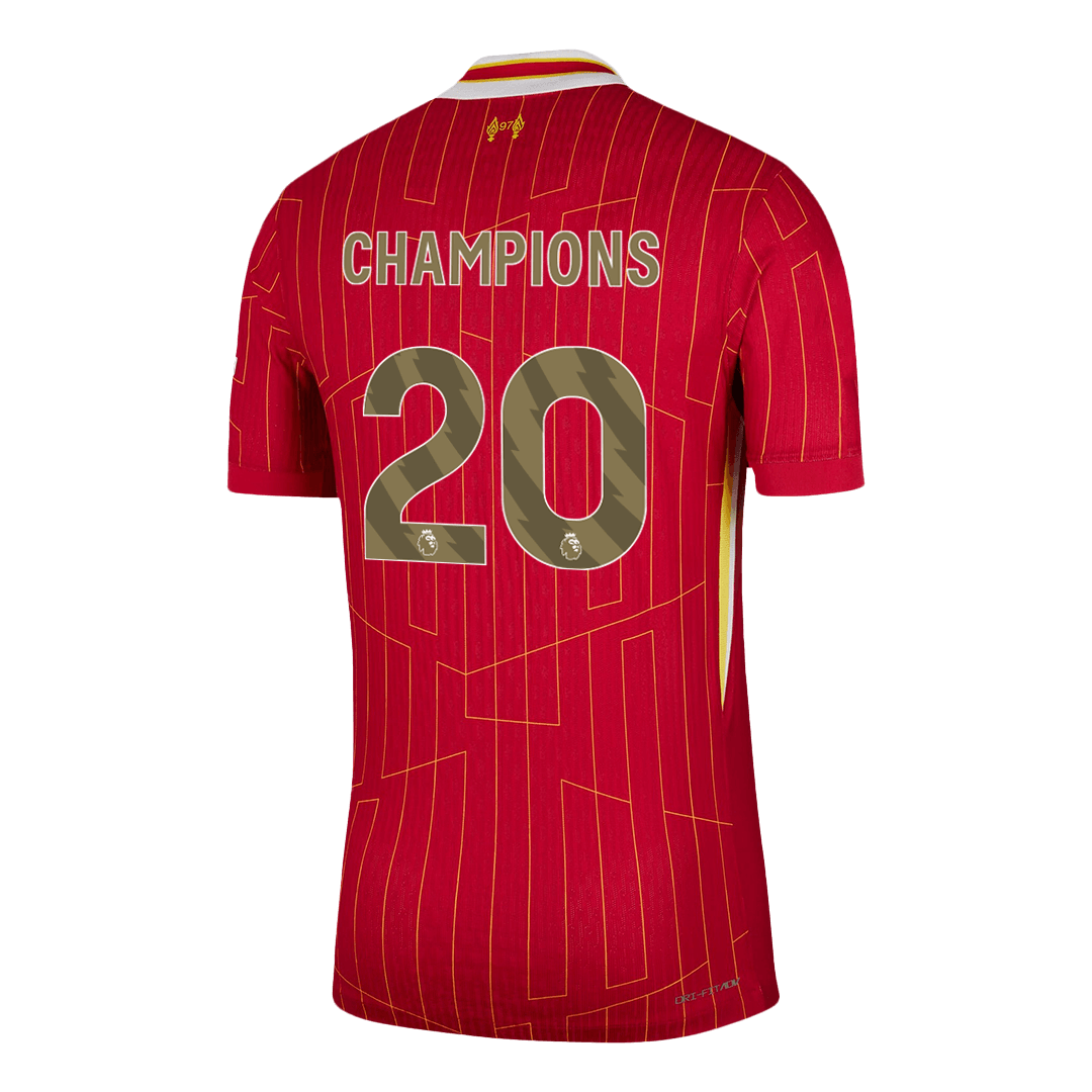 Liverpool CHAMPIONS #20 Custom Player Version Home Soccer Jersey - bestsoccerstore