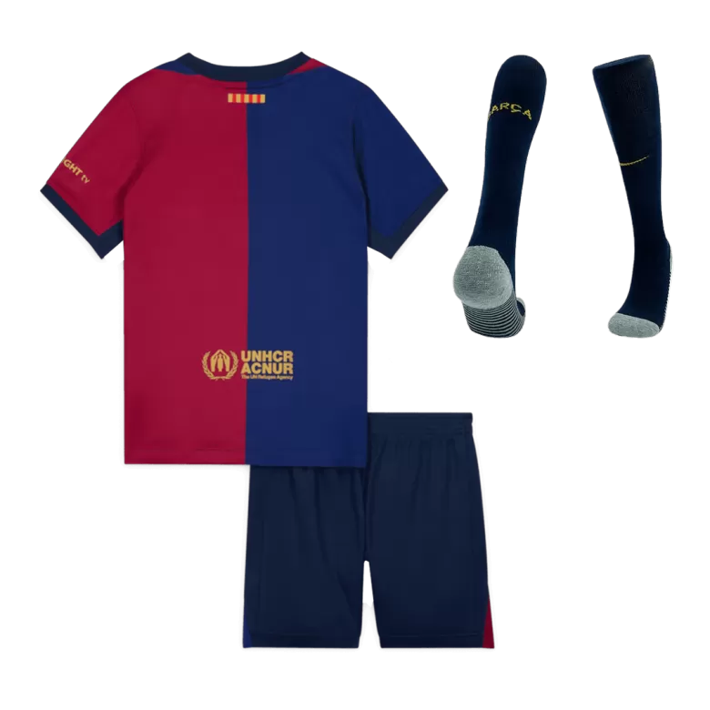 Kids Barcelona Custom Home Full Soccer Kits2024/25 Spotify Logo Without Text - bestsoccerstore