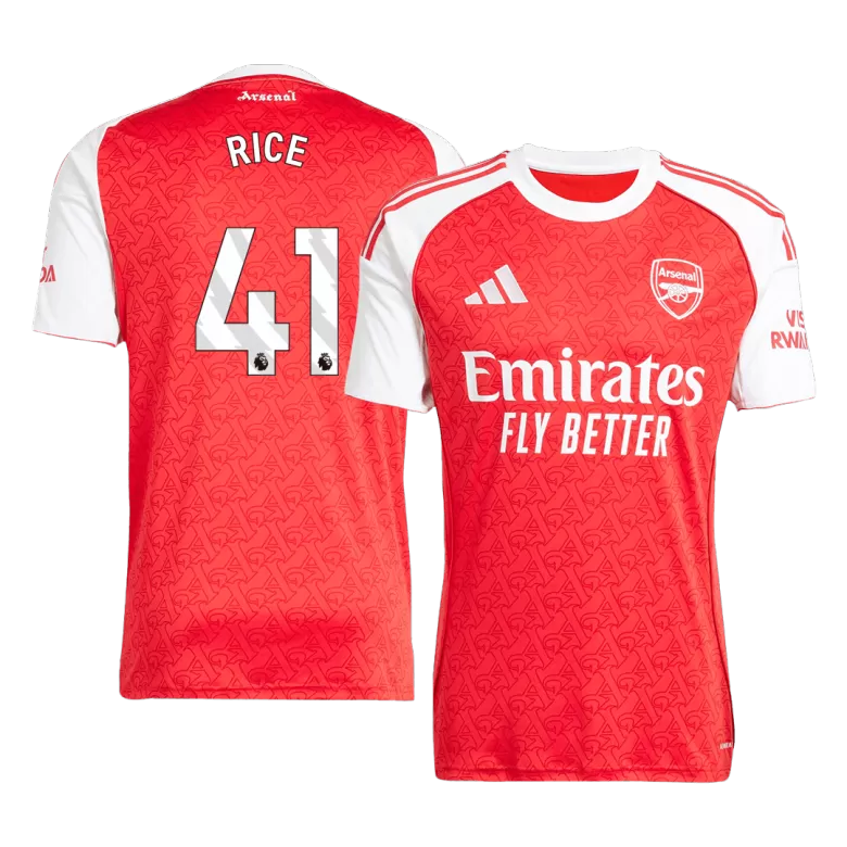 RICE #41 Arsenal Soccer Jersey Home Custom Shirt 2025/26 - bestsoccerstore