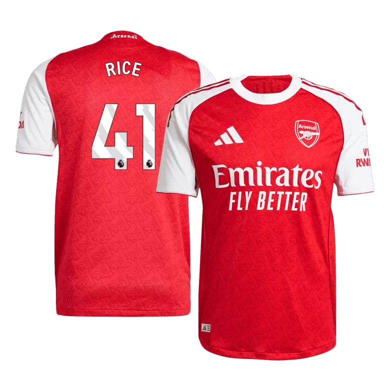 Authentic RICE #41 Soccer Jersey Arsenal Home Shirt 2025/26 - bestsoccerstore