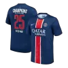 CHAMPIONS #25 PSG Soccer Jersey Home Custom Shirt 2024/25 CHAMPIONS OF EUROPE - bestsoccerstore