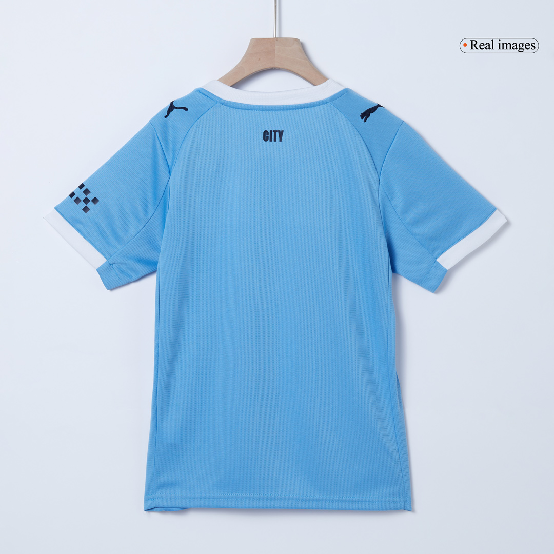 [Free]Kids Manchester City Custom Home Soccer Kits 2025/26 - bestsoccerstore