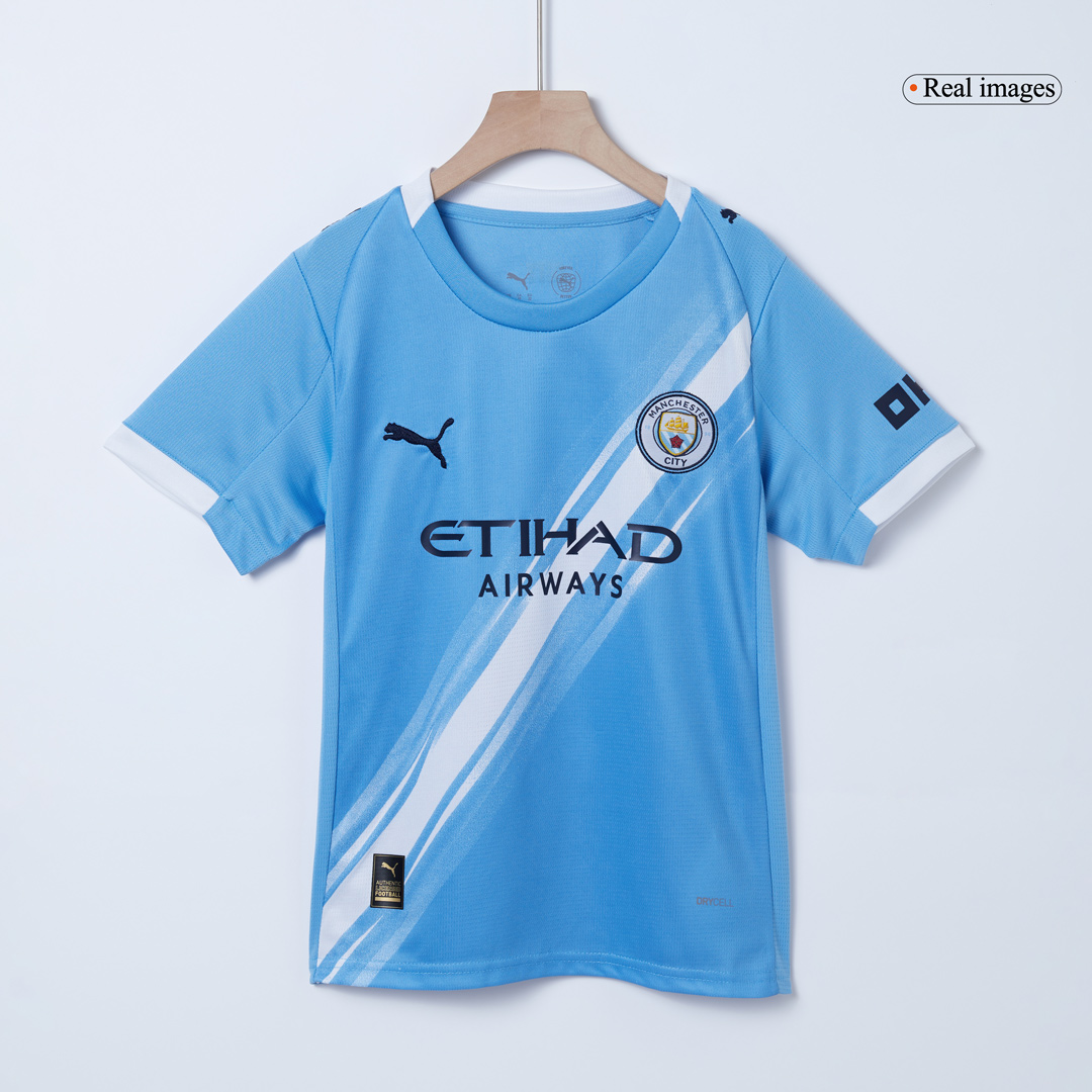 Kids Manchester City Custom Home Full Soccer Kits 2025/26