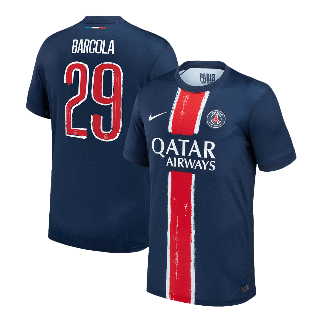 PSG BARCOLA #29 Soccer Jersey Home Custom Shirt - UCL - bestsoccerstore