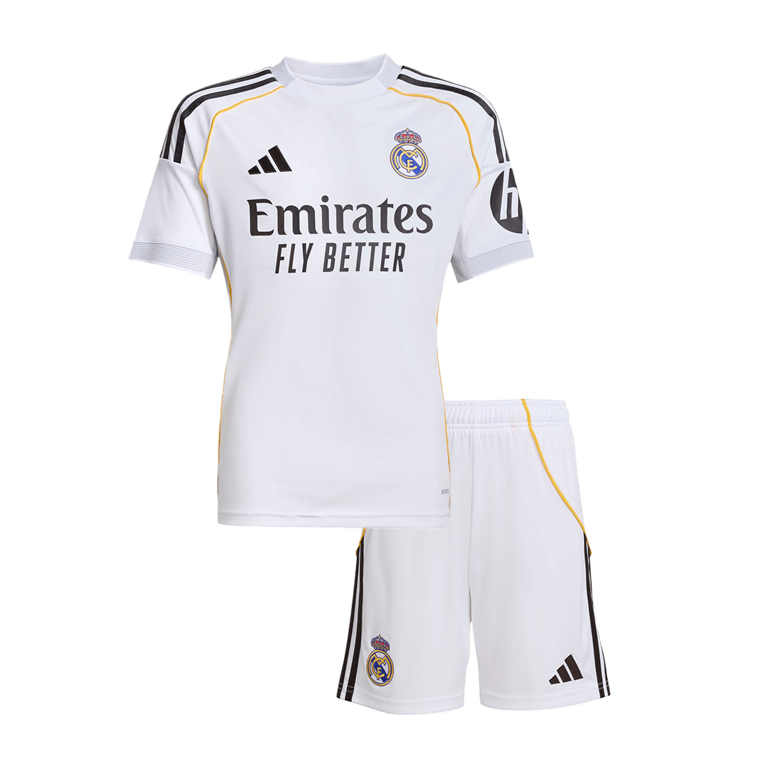 [Free]Kids Real Madrid Custom Home Soccer Kits 2025/26 - bestsoccerstore