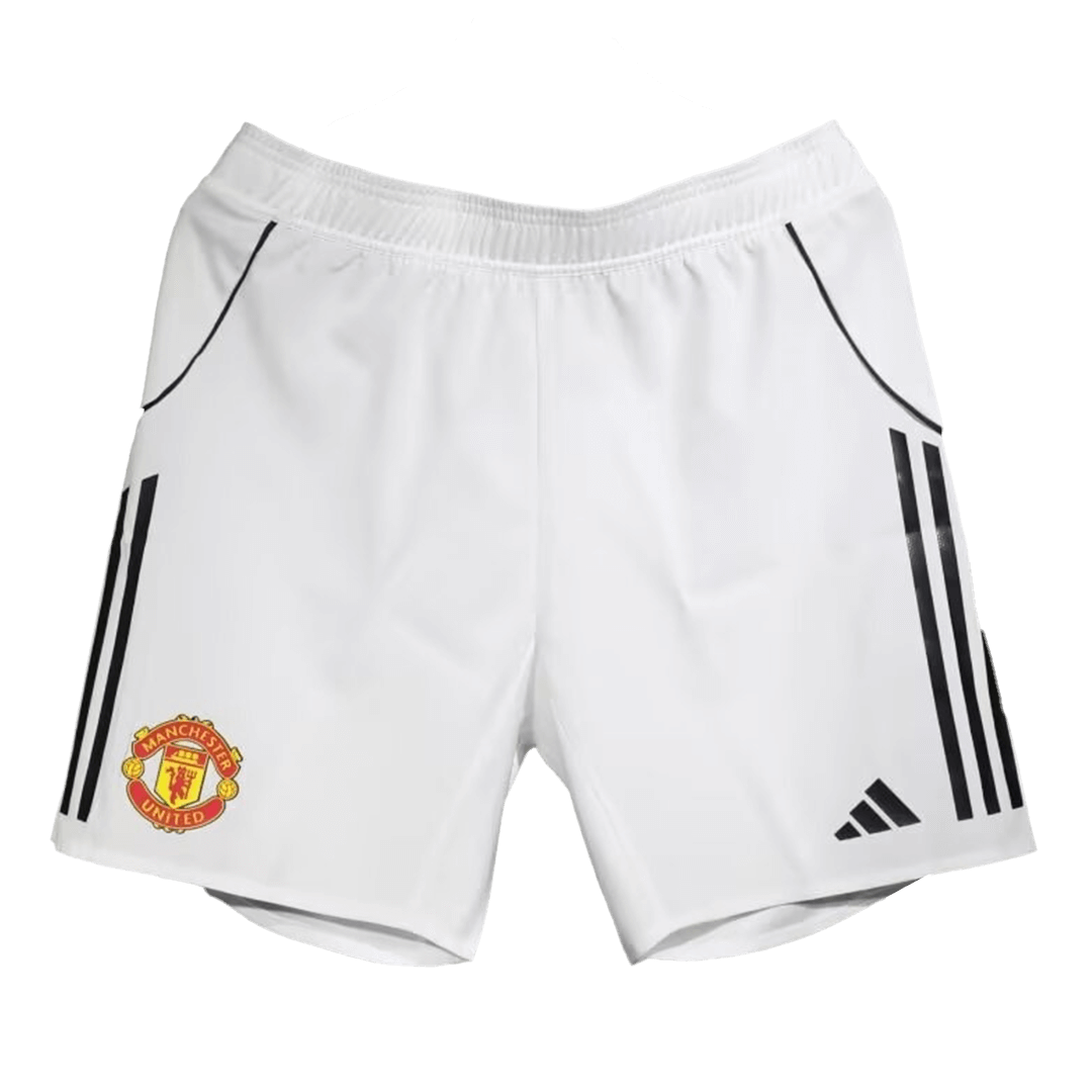 Manchester United Home Custom Player Version Soccer Shorts 2025/26 - bestsoccerstore