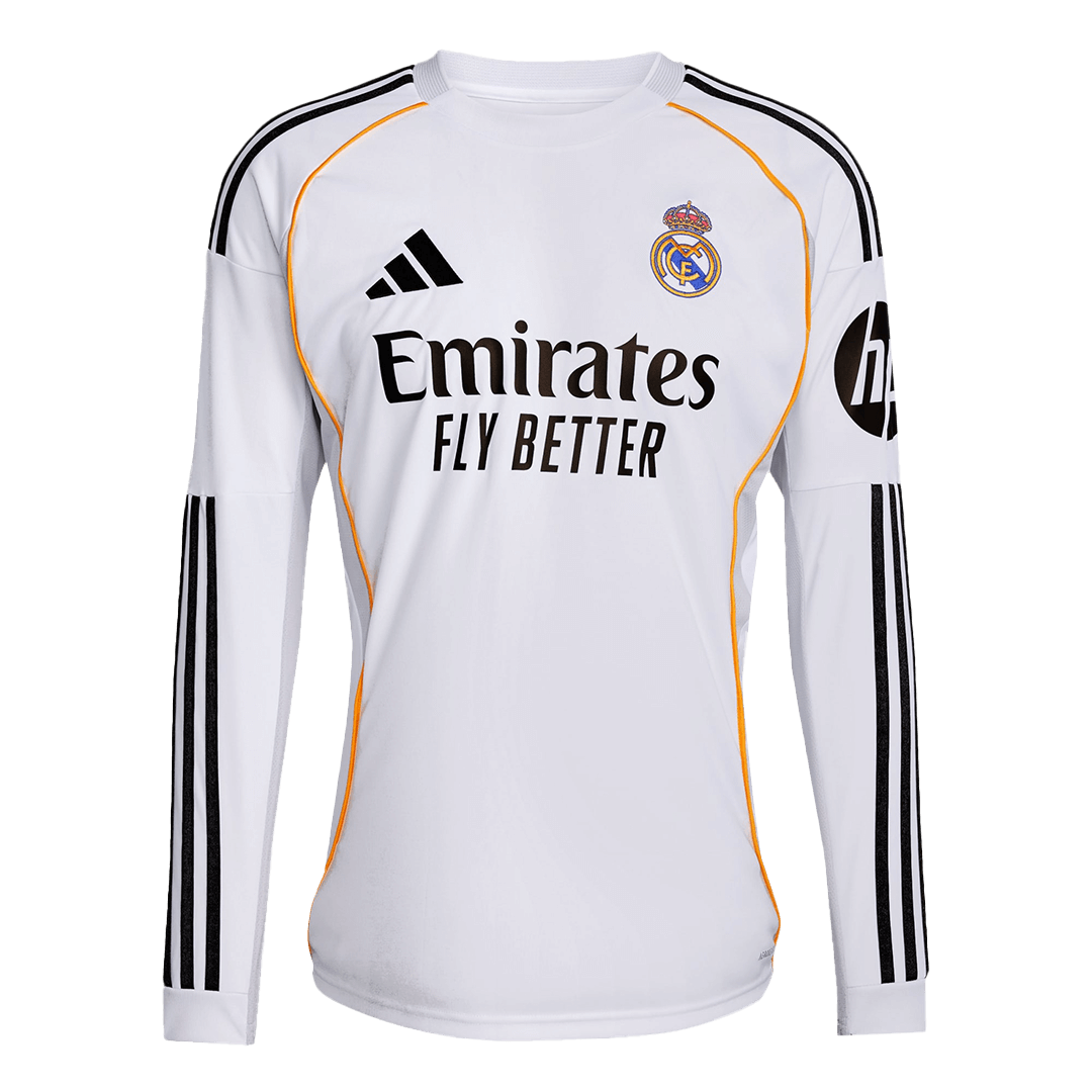 Real Madrid Long Sleeve Jersey Home Football Shirt 2025/26 - bestsoccerstore