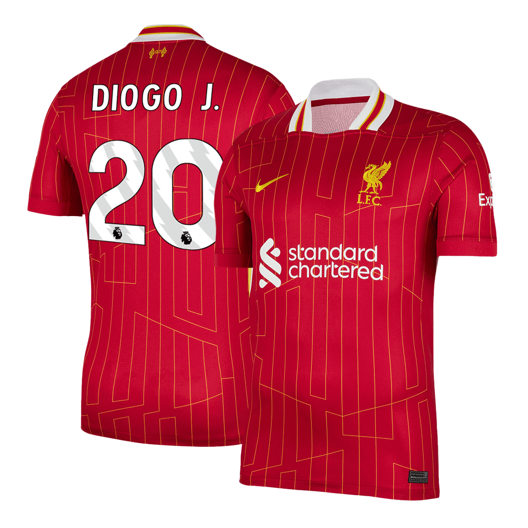 Liverpool DIOGO J. #20 Soccer Jersey Home Custom Shirt - bestsoccerstore