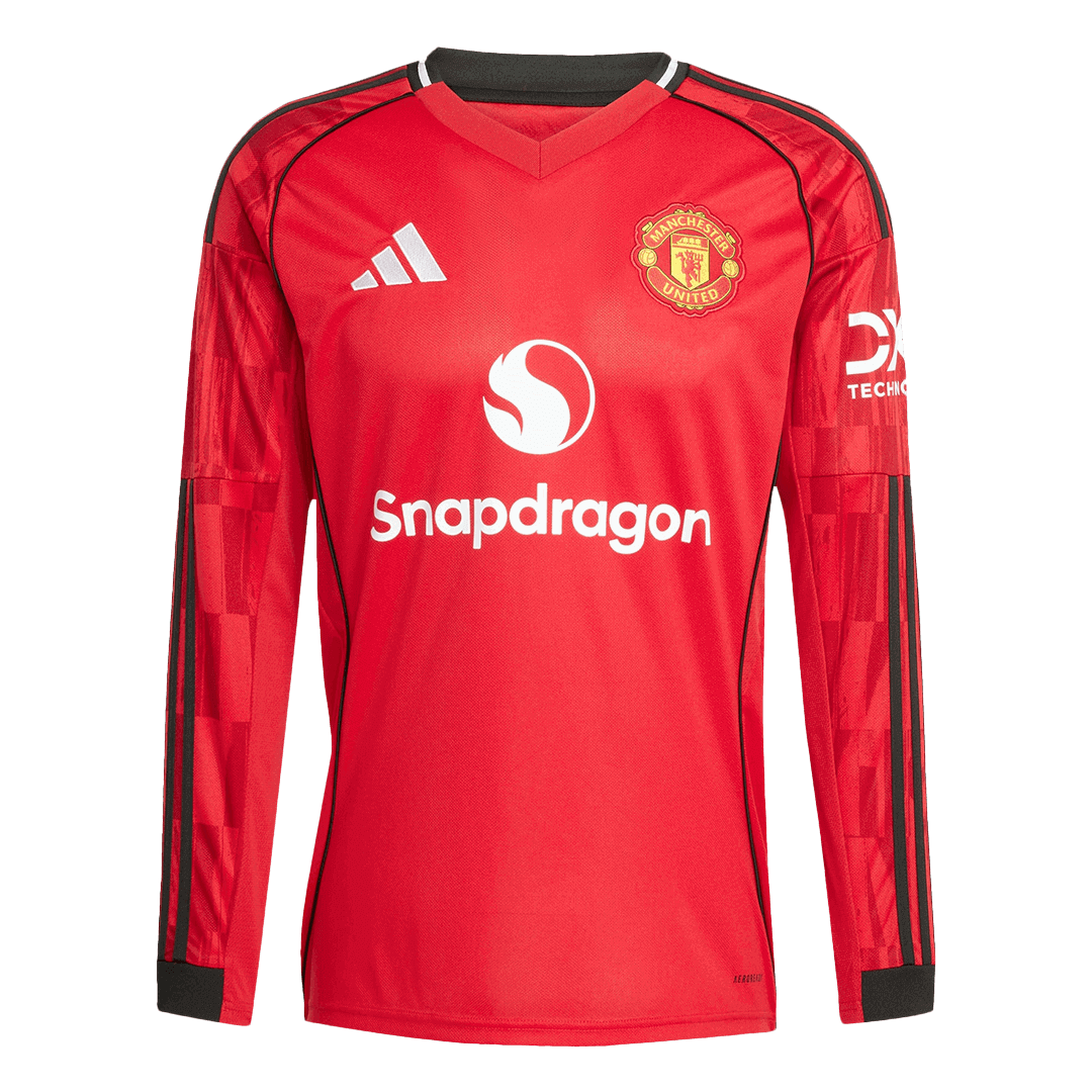 Manchester United Long Sleeve Jersey Home Football Shirt 2025/26 - bestsoccerstore