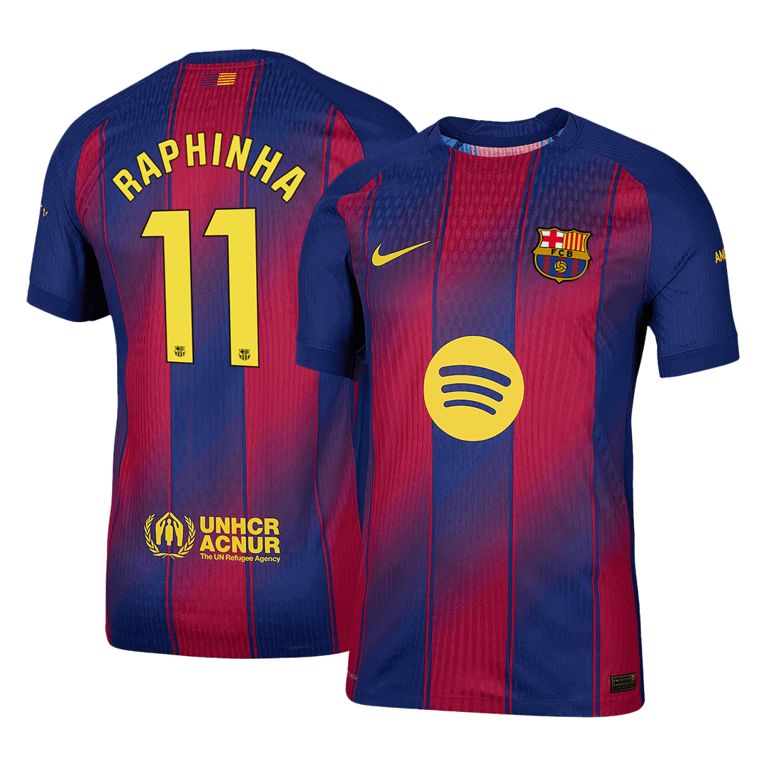 Barcelona RAPHINHA #11 Home Custom Player Version Soccer Jersey 2025/26 - bestsoccerstore