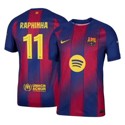 Authentic RAPHINHA #11 Soccer Jersey Barcelona Home Shirt 2025/26 - UCL - bestsoccerstore