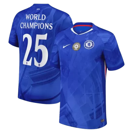 WORLD CHAMPIONS #25 Chelsea Soccer Jersey Home Custom Shirt 2025/26 with chest badge - bestsoccerstore
