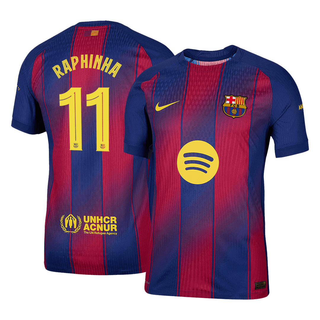 Barcelona RAPHINHA #11 Home Custom Player Version Soccer Jersey 2025/26 - UCL - bestsoccerstore