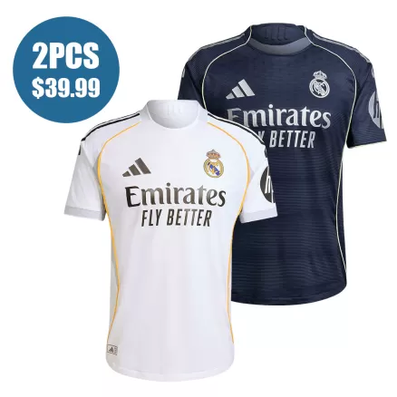 2 Pack - Authentic Real Madrid 25/26 Home & Away Soccer Jersey Combination - bestsoccerstore