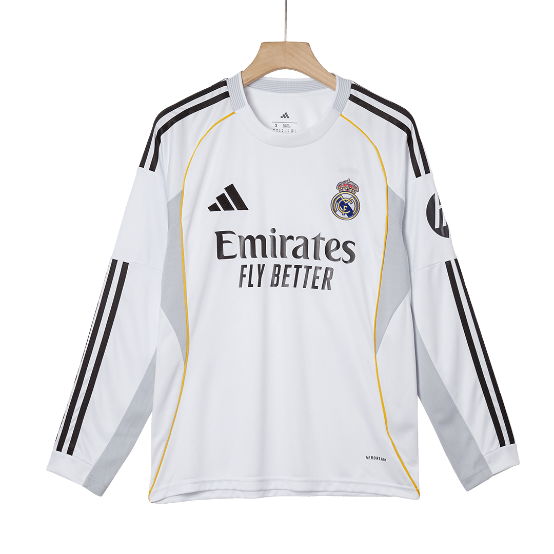 Real Madrid Long Sleeve Jersey Home Football Shirt 2025/26 - bestsoccerstore