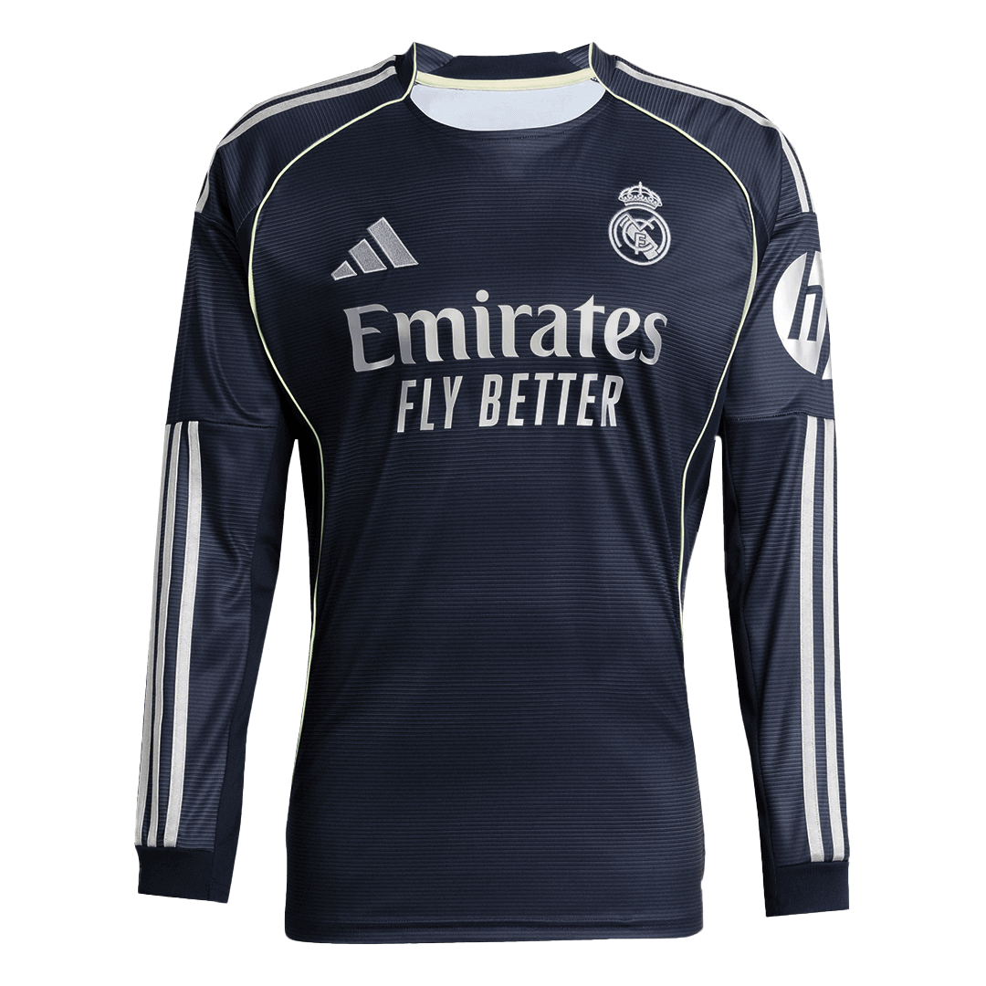 Real Madrid Long Sleeve Jersey Away Football Shirt 2025/26 - bestsoccerstore