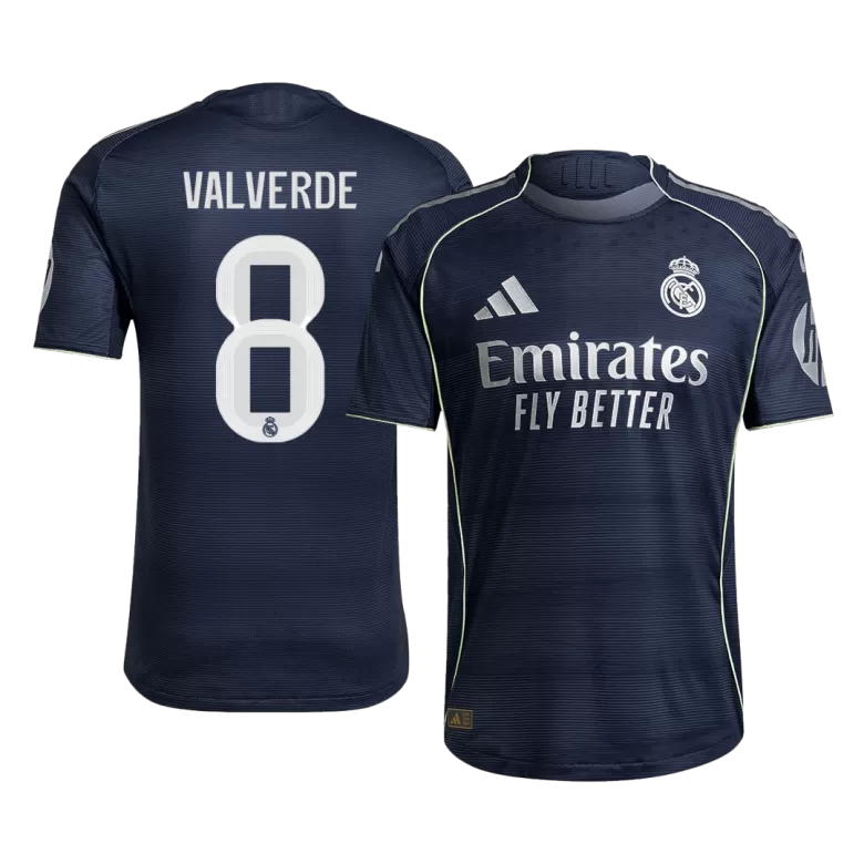 Authentic VALVERDE #8 Soccer Jersey Real Madrid Away Shirt 2025/26 - bestsoccerstore