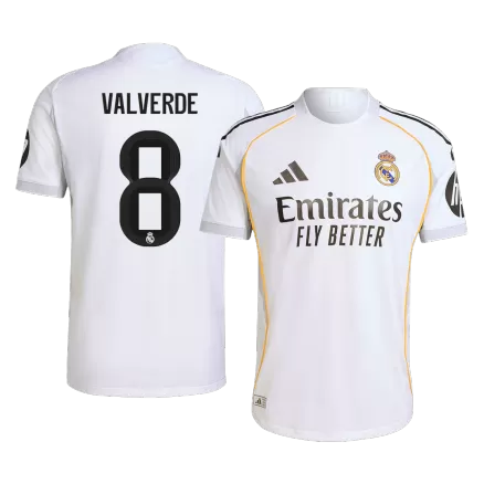 Authentic VALVERDE #8 Soccer Jersey Real Madrid Home Shirt 2025/26 - bestsoccerstore