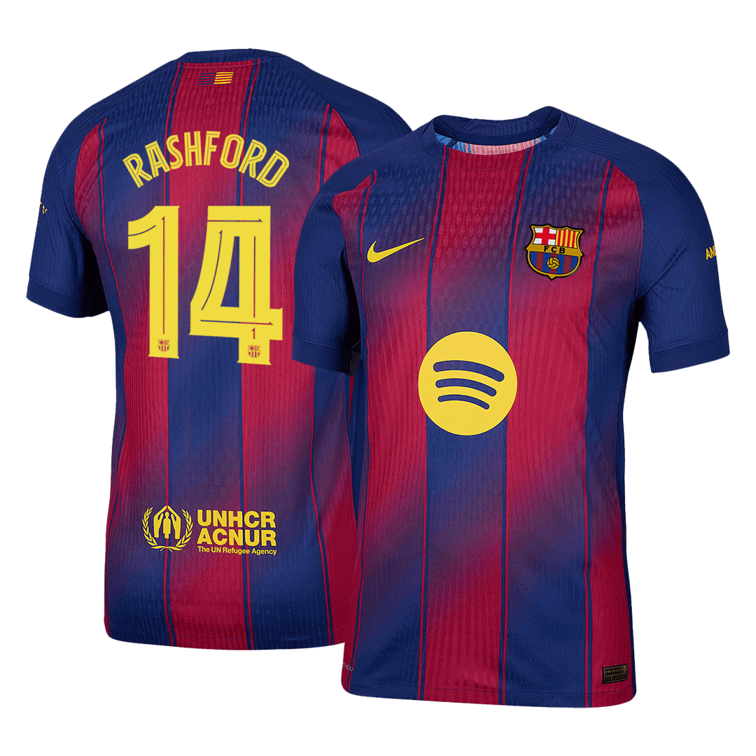 Barcelona RASHFORD #14 Home Custom Player Version Soccer Jersey 2025/26 - UCL - bestsoccerstore