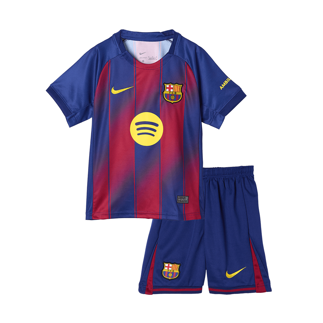 [Free]Kids Barcelona Custom Home Soccer Kits 2025/26 - bestsoccerstore