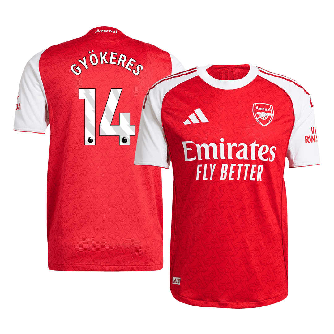 Arsenal GYÖKERES #14 Home Custom Player Version Soccer Jersey 2025/26 - bestsoccerstore