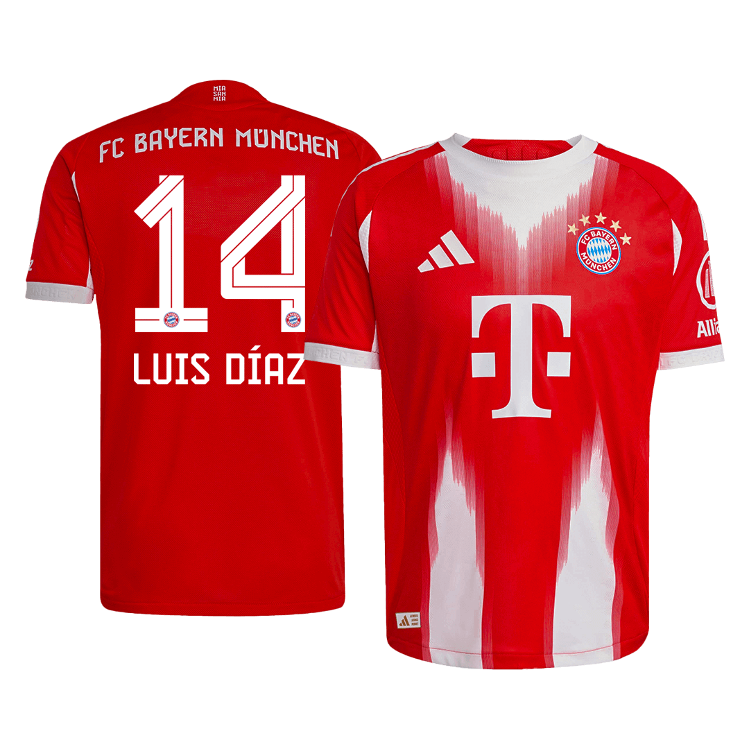 Bayern Munich LUIS DÍAZ #14 Home Custom Player Version Soccer Jersey 2025/26 - bestsoccerstore