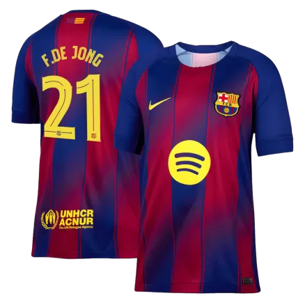 F.DE JONG #21 Barcelona Soccer Jersey Home Custom Shirt 2025/26 - bestsoccerstore