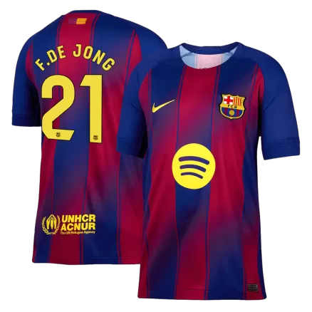 F.DE JONG #21 Barcelona Soccer Jersey Home Custom Shirt 2025/26 - bestsoccerstore