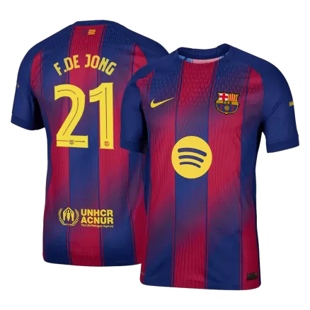 Authentic F.DE JONG #21 Soccer Jersey Barcelona Home Shirt 2025/26 - bestsoccerstore