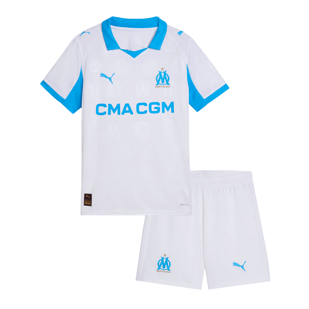 Kids Marseille Home Custom Soccer Kits 2025/26 - bestsoccerstore