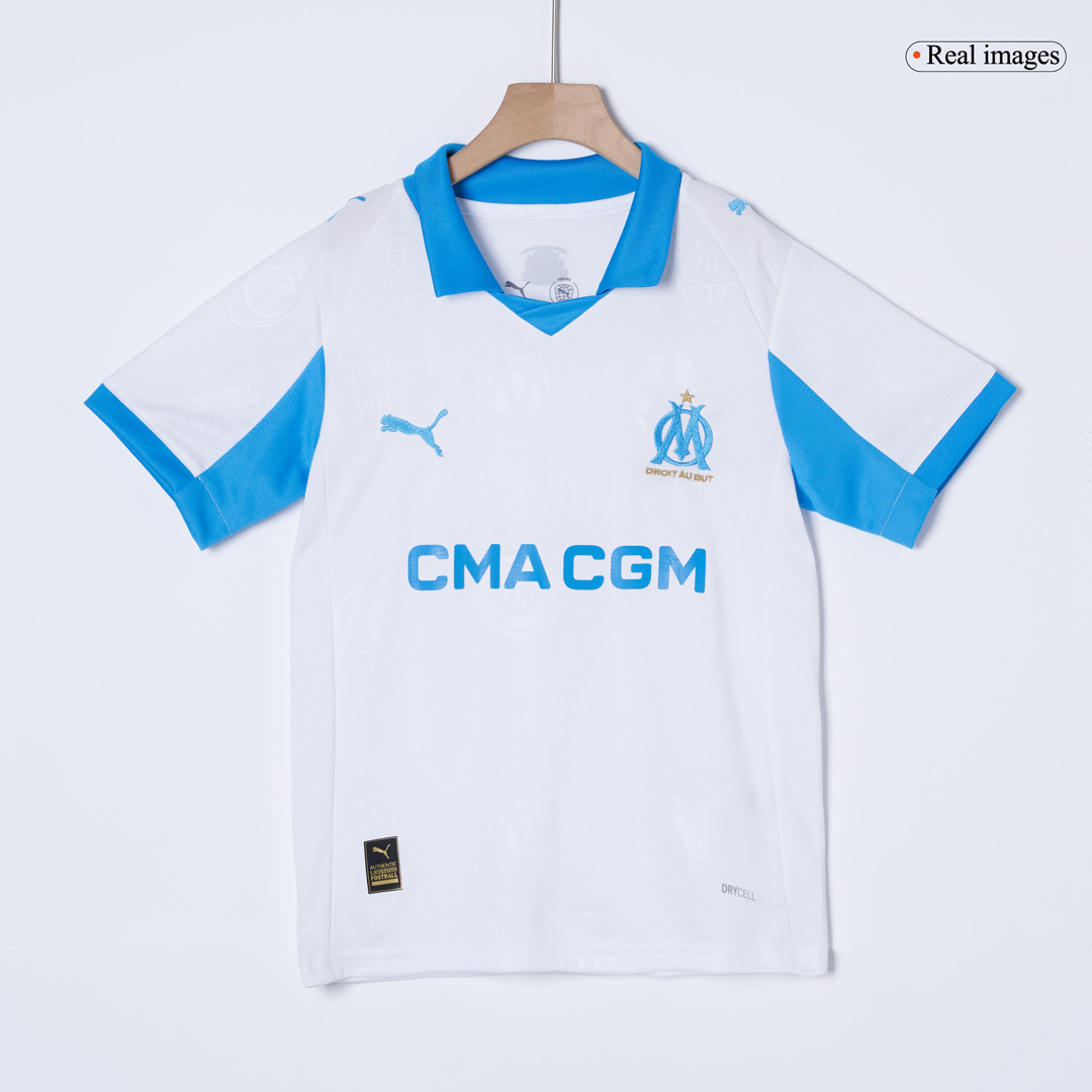 Kids Marseille Home Custom Soccer Kits 2025/26 - bestsoccerstore