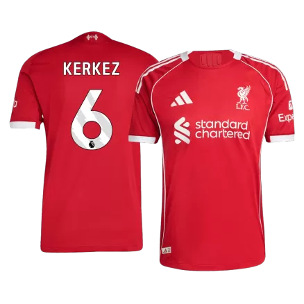 Authentic KERKEZ #6 Soccer Jersey Liverpool Home Shirt 2025/26 - bestsoccerstore