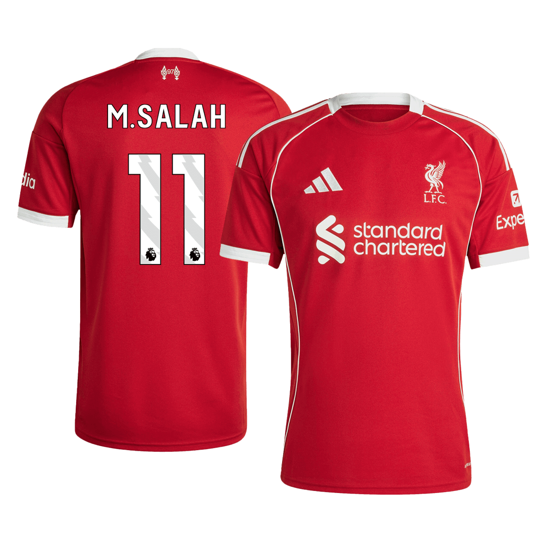 Liverpool M.SALAH #11 Soccer Jersey Home 2025/26 Custom Shirt - bestsoccerstore