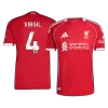 Authentic VIRGIL #4 Soccer Jersey Liverpool Home Shirt 2025/26 - bestsoccerstore