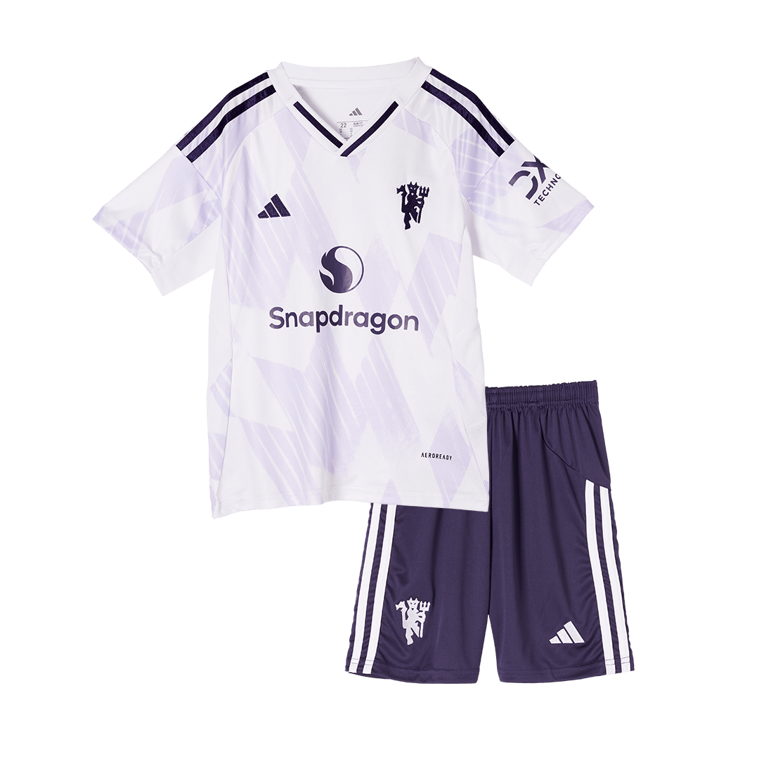 Kids Manchester United Custom Away Soccer Kits 2025/26