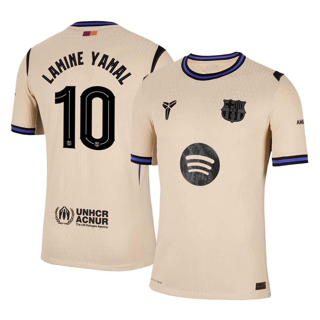 Barcelona x Kobe Bryant LAMINE YAMAL #10 Away Custom Player Version Soccer Jersey 2025/26 - UCL - bestsoccerstore