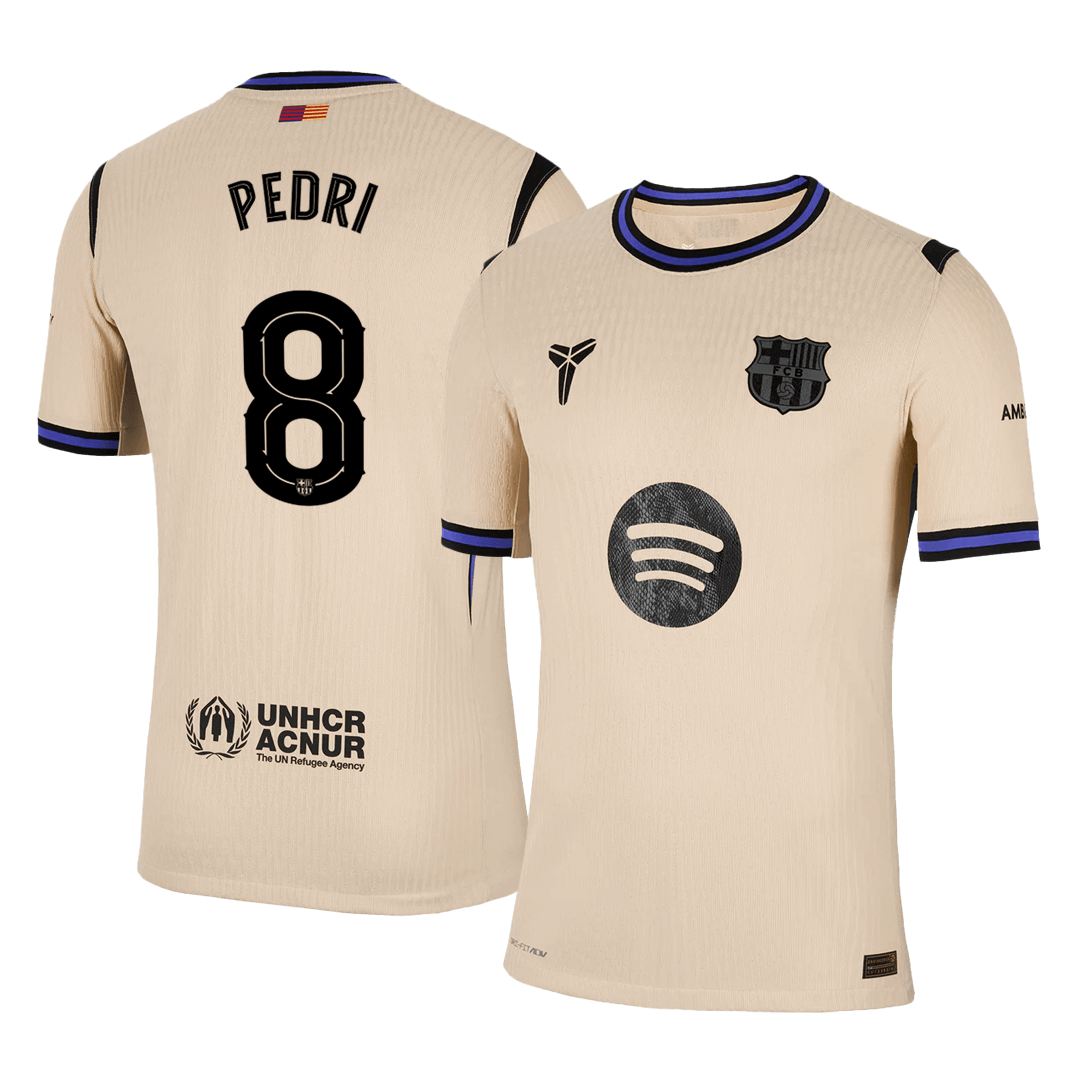 Barcelona x Kobe Bryant PEDRI #8 Away Custom Player Version Soccer Jersey 2025/26 - UCL - bestsoccerstore