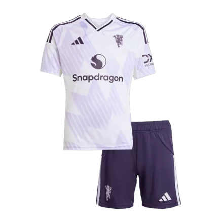 Kids Manchester United Custom Away Soccer Kits 2025/26 - bestsoccerstore