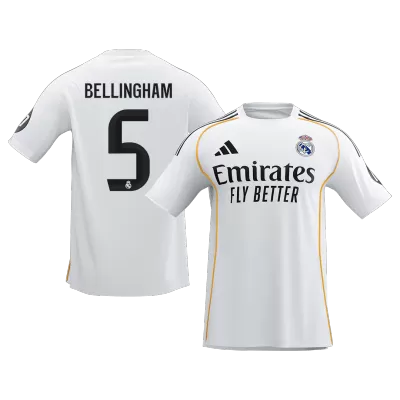BELLINGHAM #5 Real Madrid Soccer Jersey Home Custom Shirt 2025/26 - bestsoccerstore