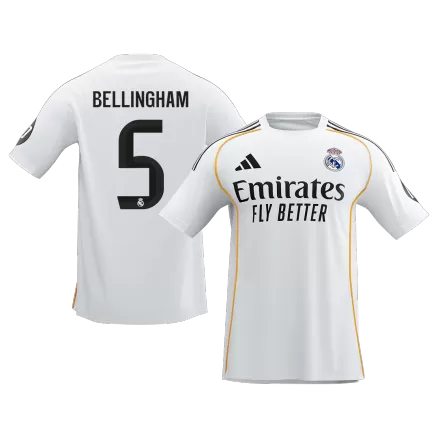 BELLINGHAM #5 Real Madrid Soccer Jersey Home Custom Shirt 2025/26 - bestsoccerstore