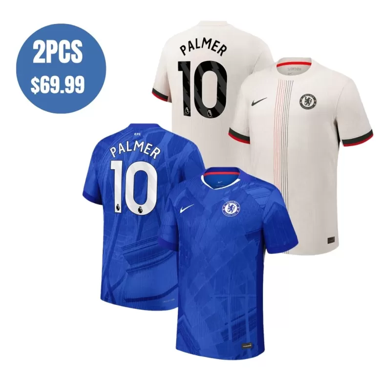 2 Pack - Authentic PALMER #10 Chelsea 25/26 Home & Away Soccer Jersey Combination - bestsoccerstore