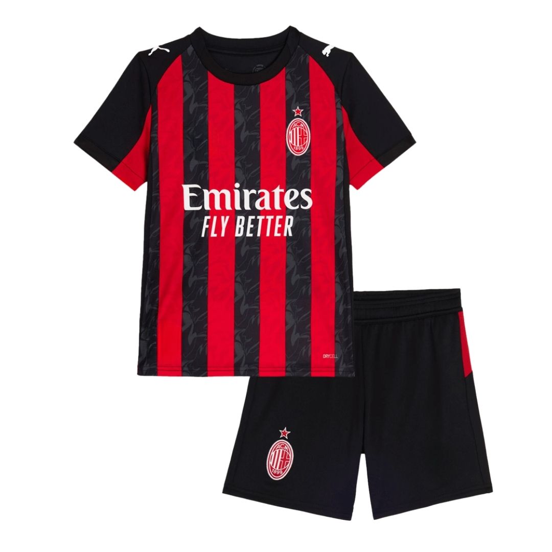 Kids AC Milan Custom Home Soccer Kits 2025/26 - bestsoccerstore