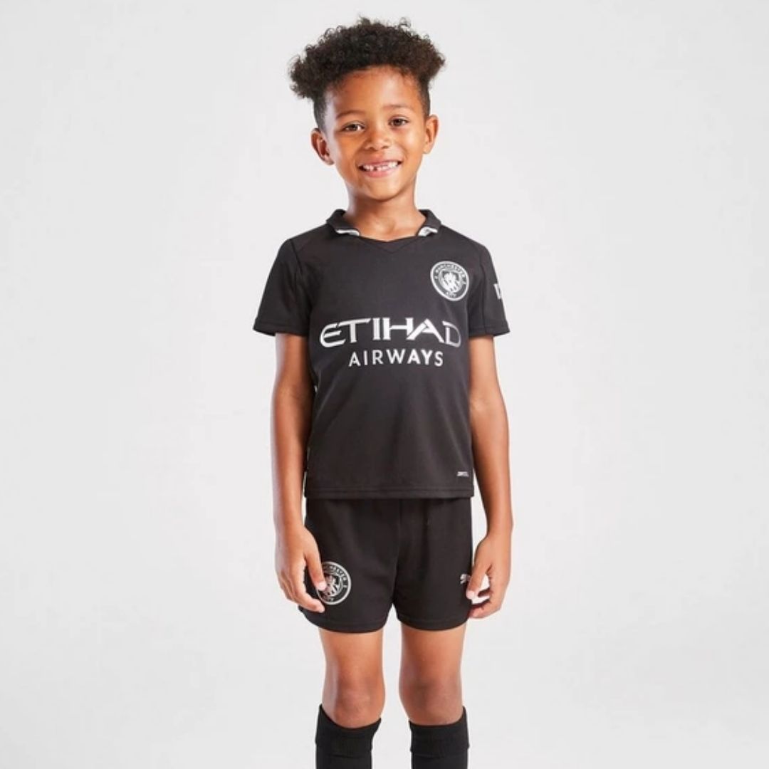 Kids Manchester City Custom Away Soccer Kits 2025/26 - bestsoccerstore