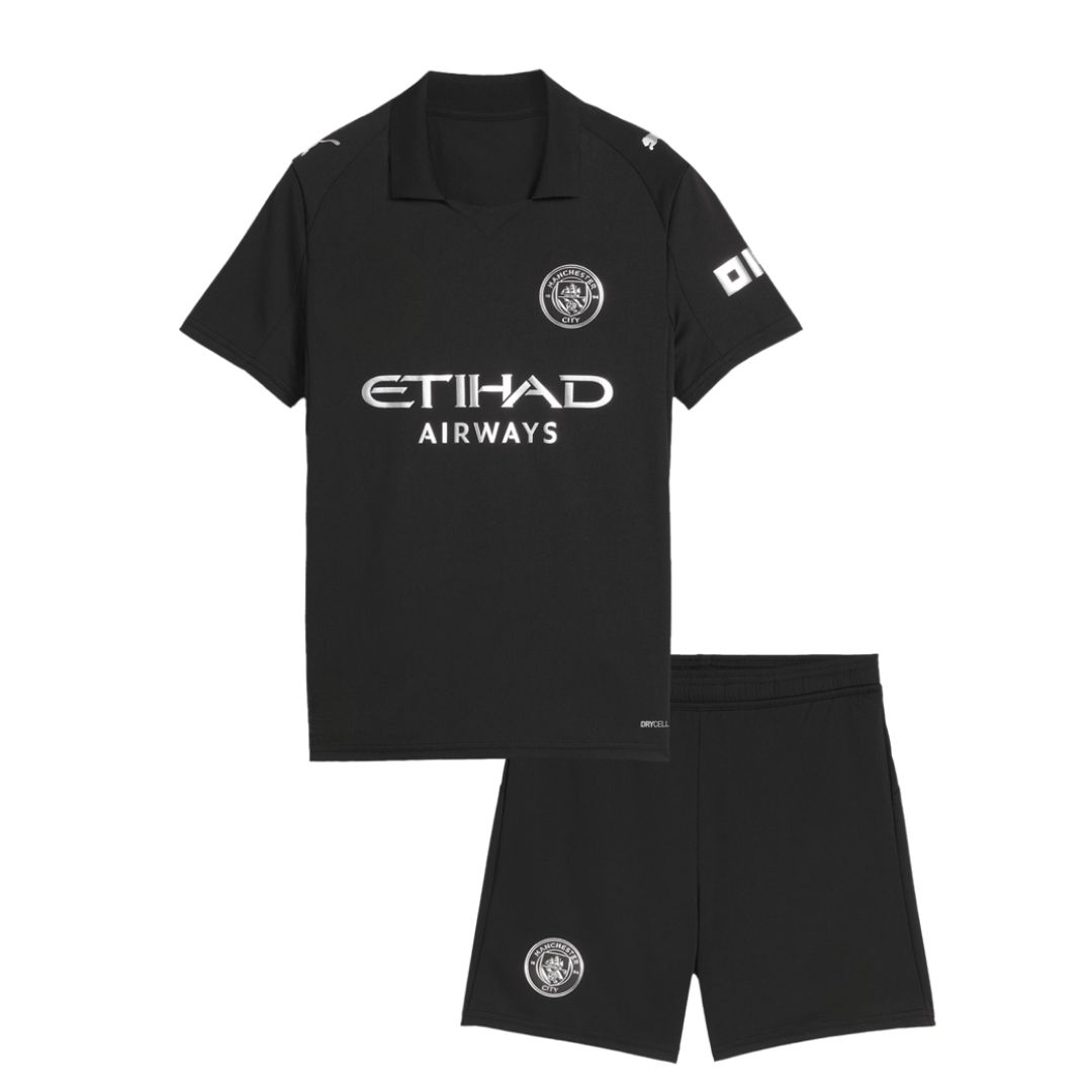 Kids Manchester City Custom Away Soccer Kits 2025/26 - bestsoccerstore