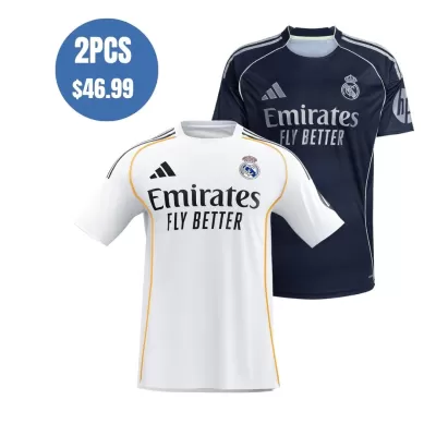 2 Pack - Real Madrid 25/26 Home & Away Soccer Jersey Combination - bestsoccerstore
