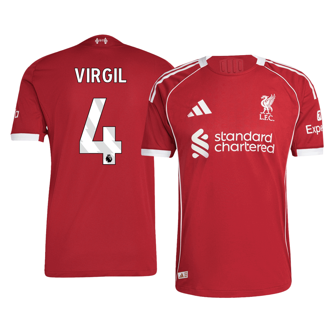 Liverpool VIRGIL #4 Custom Player Version Home Soccer Jersey 2025/26 - bestsoccerstore