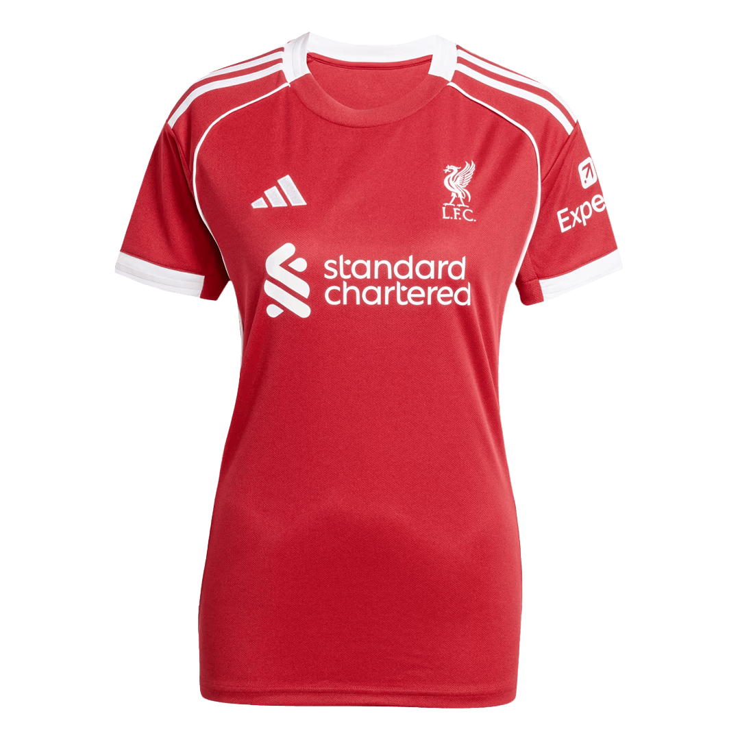 Liverpool Home Soccer Jersey Women's Custom Shirt 2025/26 - bestsoccerstore